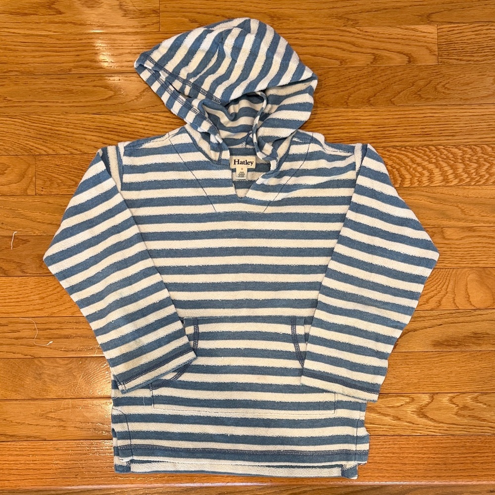 Hatley Blue and White Striped Hoodie